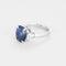 Bague 53 Bague - Bague saphir ovale 6,05 ct en or blanc 18k et diamants 58 Facettes LJ20-9
