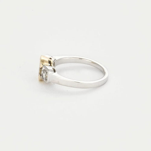 Bague 53 Bague - Diamant brun coussin 1,13 ct en or jaune et gris 58 Facettes LJ17