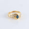 Bague 55 Bague Saphir et double ligne de Diamants 58 Facettes FM79