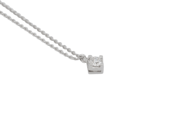 Collier Oro Bianco Collier point de lumière en or blanc 18 kt avec diamant 58 Facettes COL222
