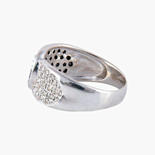 Bague 58 Bague Diamants noirs et blancs 58 Facettes