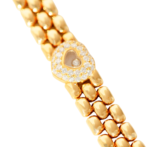 Bracelet Chopard Happy Diamonds - Bracelet cœur en or jaune 18 carats et diamants 58 Facettes 3294