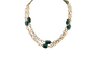 Collier Collier - Pierre verte semi-précieuse en or jaune 18 kt 58 Facettes col171