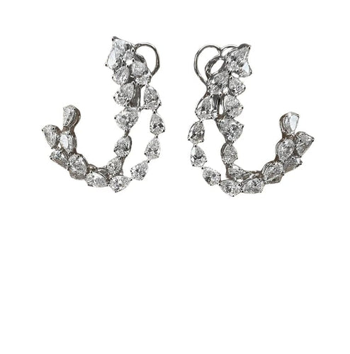 Boucles d'oreilles Boucles d’oreilles cocktail or blanc et diamants 58 Facettes N3341