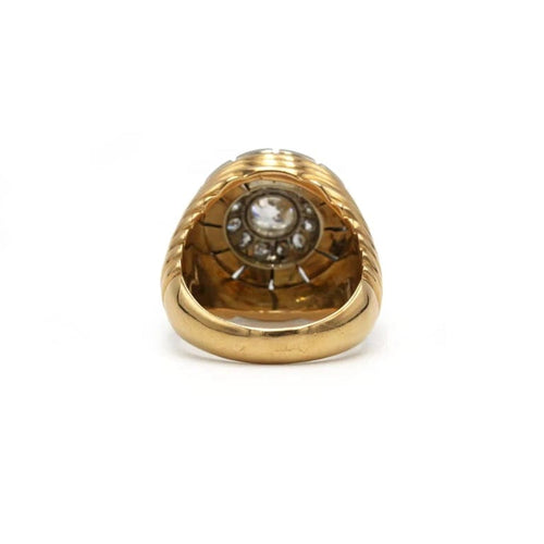 Bague 51 Bague Godronnée - Or jaune, Platine & Diamants 58 Facettes 250060SP