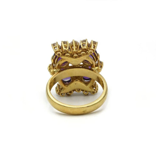 Bague 59 Bague - Or, améthystes et diamants 58 Facettes 250184R