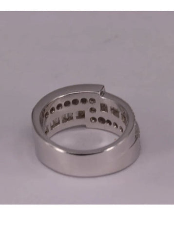 Bague 53 Bague Zigzag Or blanc et Diamants 58 Facettes RNG2646