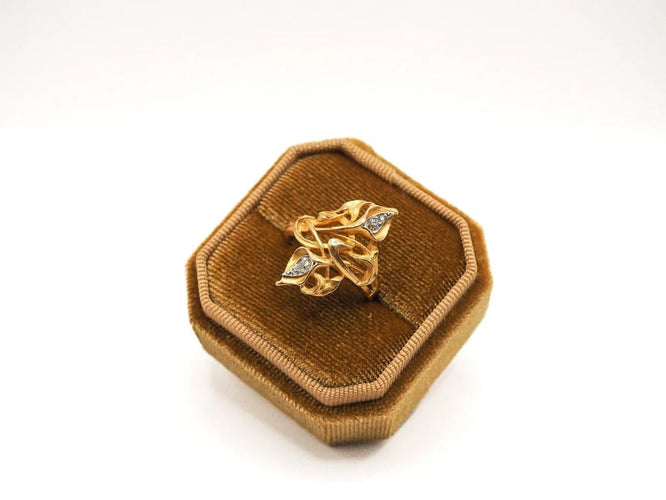 Bague 54 Bague allure florale or jaune et diamants 58 Facettes 5347