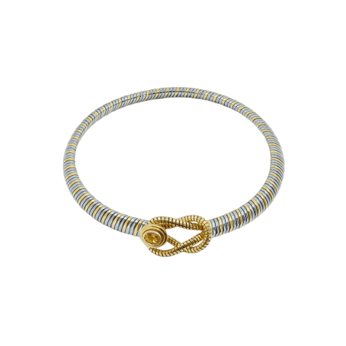 Collier Cartier Hercule - Collier nœud en or 18K, acier et citrine ovale 58 Facettes 22806