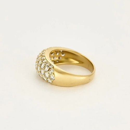 Bague 55 Bague - Bague bandeau en or jaune 18k et diamants 58 Facettes BG10