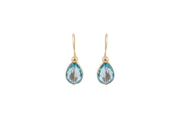 Brincos Brincos em ouro amarelo 18 ct com água-marinha 58 Facettes orc236