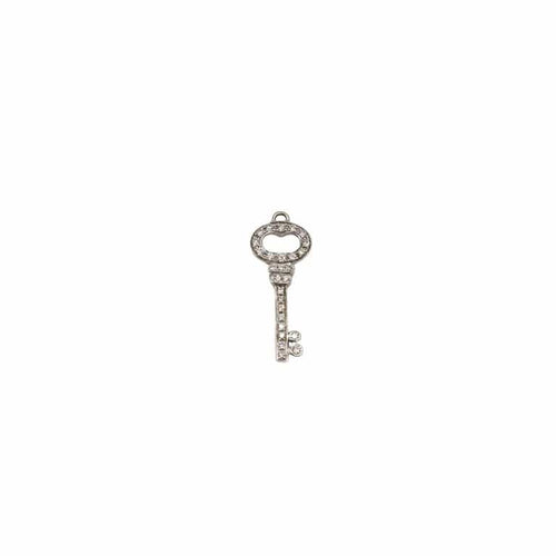 Pendentif Pendentif clef or blanc 18 carats serti de diamants 58 Facettes