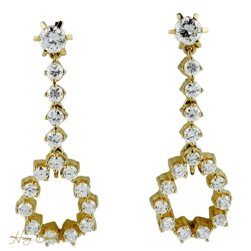 Boucles d'oreilles Boucles d’oreilles pendantes en or jaune 585 et diamants 3,66 ct 58 Facettes 1842