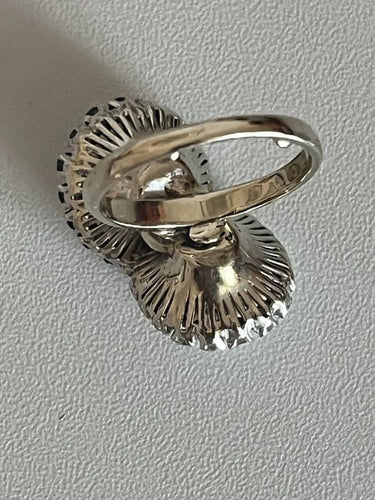 Bague 52 Bague Toi & Moi Or Gris Platine Perles Saphirs Diamants 58 Facettes 5422