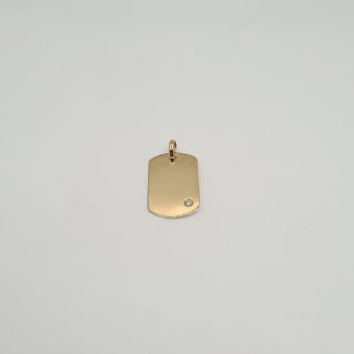Pendentif Pendentif plaque or jaune sertie d’un diamant naturel 58 Facettes