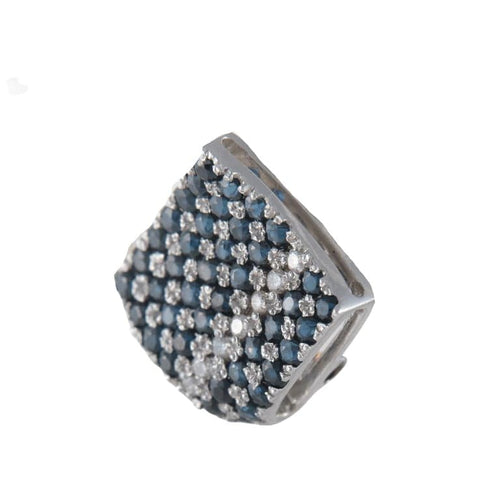 Boucles d'oreilles Clous d'oreilles Carré pavage Saphirs Diamants 58 Facettes 1