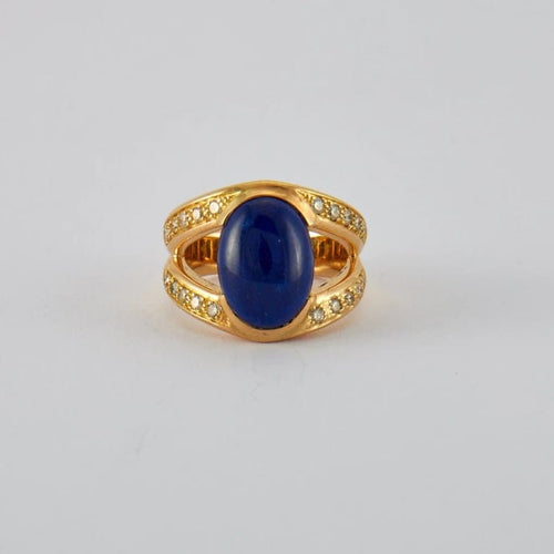 Bague 54 Bague Lapis lazuli & Diamants 58 Facettes FL239