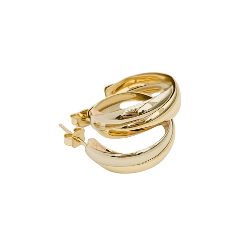 Tricolor hoop earrings in 14-carat gold 58 Facettes 3149