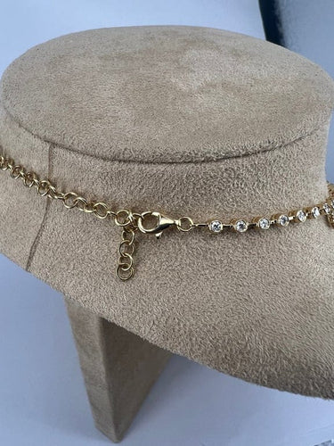 Collier Collier ras du cou en saphir arc-en-ciel et diamant 58 Facettes NECK-461