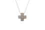 Collier Oro Bianco Collier - Croix en or blanc 18 kt pavée de diamants 58 Facettes COL28