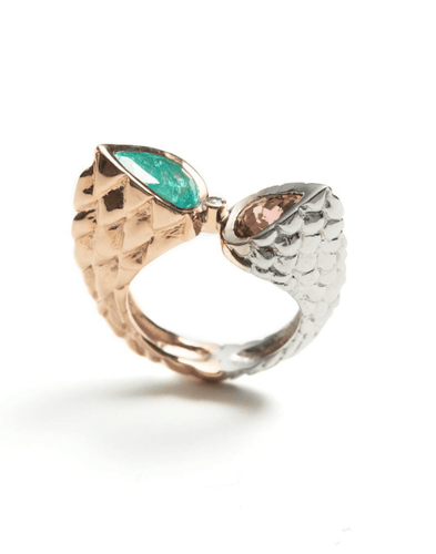 Bague 51 Bague cocktail en or 18 carats (750‰) et tourmalines Paraíba, diamant 58 Facettes bague cocktail 1