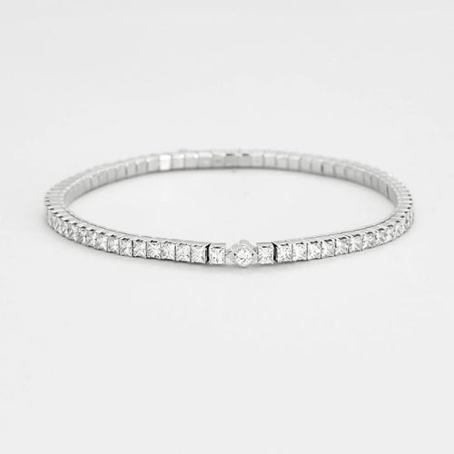 Bracelet Bracelet souple serti de diamants en or gris 18k 58 Facettes JBW0018-18