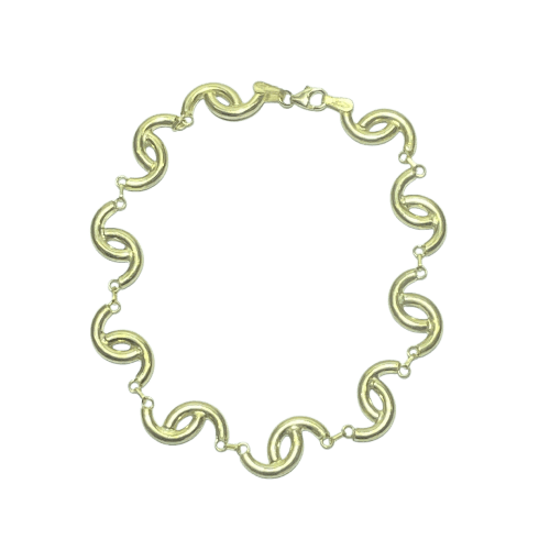 Bilezik 14 ayar sarı altın dalgalı bilezik 11,82 g 58 Facettes 250255