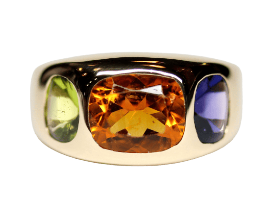 Ring 57 Chanel Barock - Ring i gult guld med citrin, ametist och peridot 58 Facettes A11959