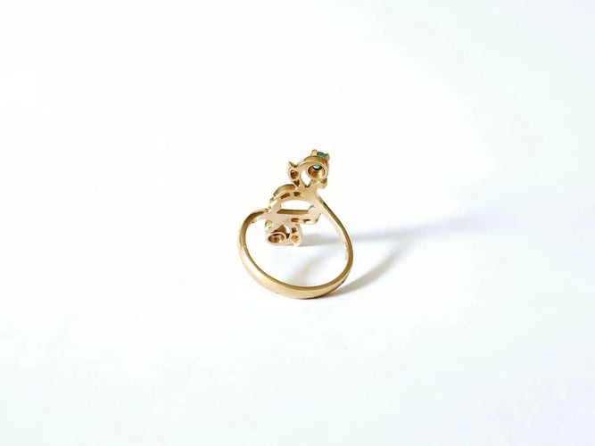 Bague 53 Bague or jaune - Emeraudes et diamants 58 Facettes