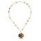 Collier Collier poisson en or jaune 14K avec émail plique-à-jour, vintage 58 Facettes G13461