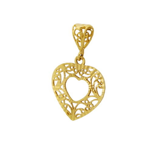 Pendentif Pendentif cœur en filigrane en or jaune 18 carats 58 Facettes 32176