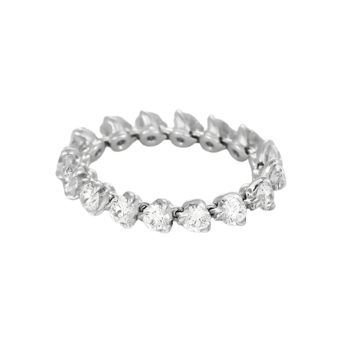 Bague 51 Bague souple sertie de diamants en or gris 18k 58 Facettes JRW0023