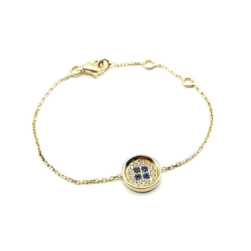 Bracelet Bracelet or jaune, diamants et saphirs signé Ely Bela 58 Facettes