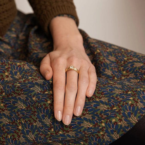 Bague 58 Bague en or Jaune, diamant 58 Facettes