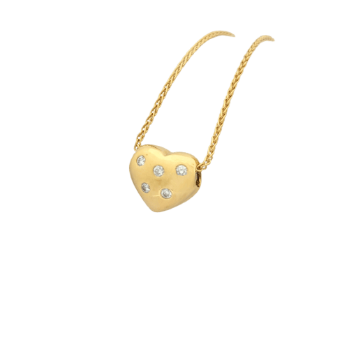 Collier Collier cœur en or jaune 18 carats et diamants 58 Facettes 29705