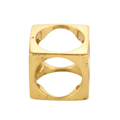 Pendentif Dinh Van Le Pavé - Pendentif grand modèle en or jaune 18K 58 Facettes 58FC128