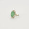 Bague 49 Bague cabochon jade et diamants en or blanc 18 carats 58 Facettes 1933
