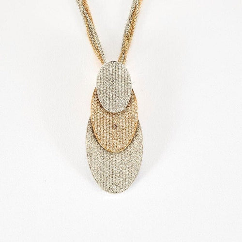 Collier Collier pendentif pavé de diamants en or rose et or gris 58 Facettes LJ25-334