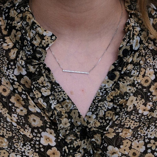 Collier Collier Or blanc pavage Diamants 58 Facettes