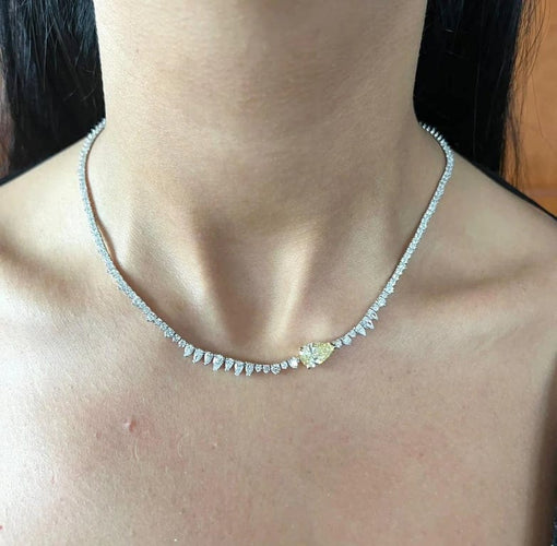 Collier Collier tennis diamant jaune 58 Facettes 385