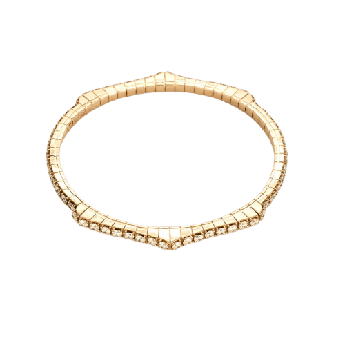 Bracelet Bracelet souple élastique serti de diamants en or rose 18k 58 Facettes JBW0010-18