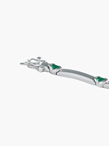 Bracelet Bracelet - Bracelet en or gris et émeraudes 58 Facettes 437 00023