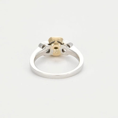 Bague 53 Bague - Diamant brun coussin 1,13 ct en or jaune et gris 58 Facettes LJ17