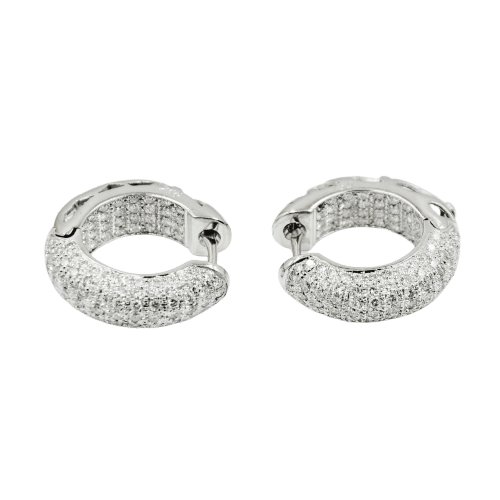 Kreol minđuše od belog zlata 18 karata sa dijamantima 58 Facettes 881