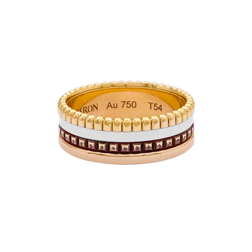 Bague 54 Boucheron Quatre - Bague en or rose, blanc et jaune 58 Facettes 33386