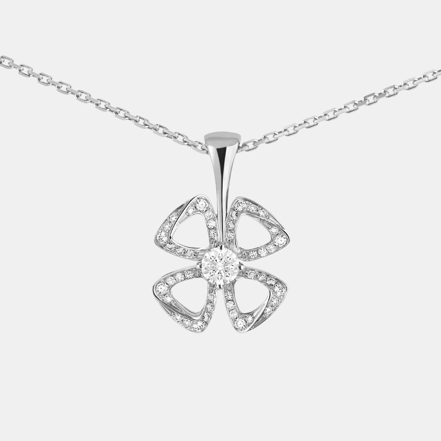 Collier Fiorever Or blanc Diamant 0.1ct