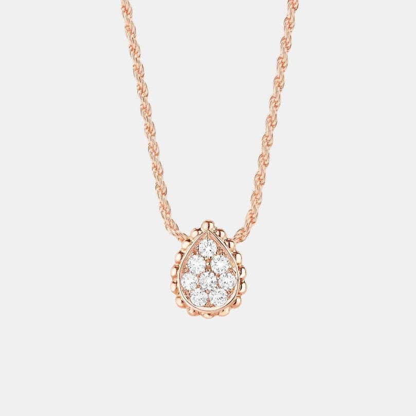 Pendentif Serpent Bohème Or rose S Motif Diamant 0.14ct