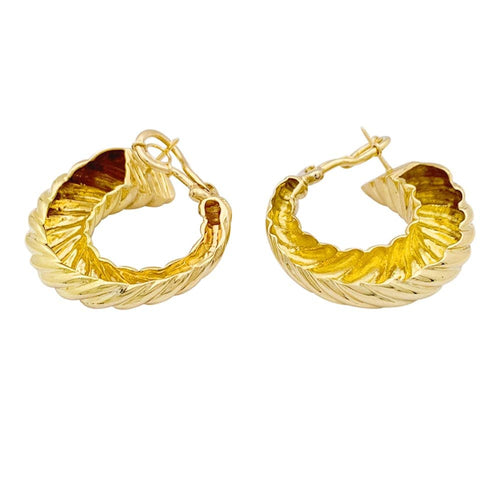 Boucles d'oreilles Boucles d'oreilles vintage godronnées en or jaune 58 Facettes 34015