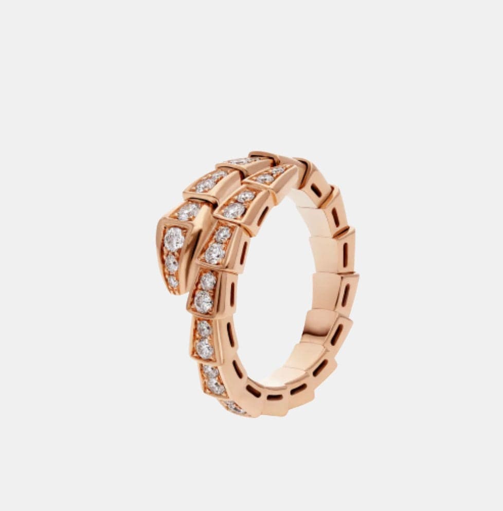 Bague Serpenti Viper Or rose Diamant 0.59ct