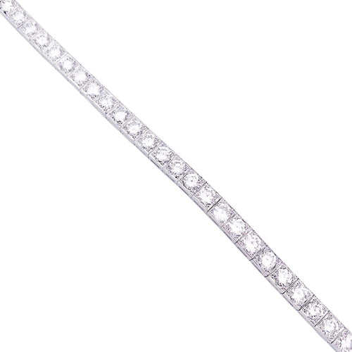 Bracelet Bracelet ligne en or blanc et platine, serti de diamants 58 Facettes 33496